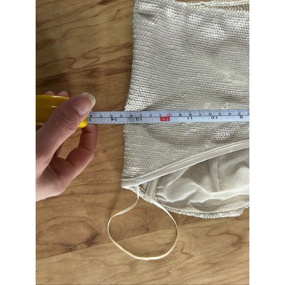Zara sparkly corset size XS tan off white crop top going out top - Picture 9 of 9